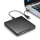 CD DVD Laufwerk Extern USB 3.0 für Laptop, Plug and Play USB-C DVD/CD Brenner Extern, CD/DVD Player für PC, Optische Laufwerke für Windows 10/8/7/XP, Mac OS, MacBook and Linux