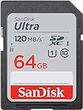 SanDisk Ultra 64 GB SDXC-Speicherkarte, bis zu 120 MB/Sek., Class 10, UHS-I, V10