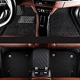 Auto-FußMatten FüR Mitsubishi Eclipse Cross 2018 2019(LHD), Doppelschicht Leder Autoteppich All-Inclusive-Stil Automatte Vorn Hinten All-Schutz Wasserdichte Bodenmatten ZubehöR