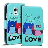 Verco Handyhülle Galaxy S5 Mini Muster, Motiv Hülle für Samsung Galaxy S5 Mini Book Case Flip Cover - Design 18