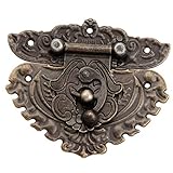 ZXCVB 1 stück 86x75mm Antike Bronze Eisen Latch Dekorative Schmuckgeschenk Wein Holzkiste Koffer Fall Hafen Haken mit Schraub