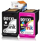 Starink 901XL Kompatibel für HP 901 XL Druckerpatronen für HP Officejet J4580 J4680 J4500 J4600 4500 J4560 J4524 J4540 J4585 J4624 J4624 J6440 HP Officejet G510a G510g G510n（1 Schwarz 1 Farb