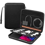 FINPAC Portfolio Tasche Schutzhülle für iPad Pro 11' 2021, iPad Air 4 10,9', iPad 10,2' 2021, 10,5' iPad Air/Pro, 11-Zoll Tablet Tragetasche Hartschalen Tasche Zubehör Organizer, Schw