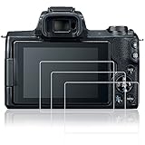 Afunta Displayschutzfolien für Canon EOS M50, EOS 200D, EOS M100, PowerShot G9X II, Powershot G7 II, kratzfest, gehärtetes Glas, Schutzfolie für DSLR, digitale Kamera, 3 Stück