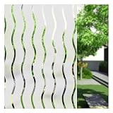 Amazon Brand - Umi 3D Fensterfolie Sichtschutz Folie Fenster Selbstklebend für Badezimmer Schlafzimmer Küche (Welle) (90 x 400 cm)
