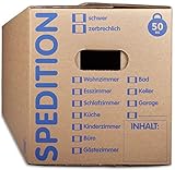 KK Verpackungen® Umzugskartons mit 50KG Tragkraft | 10 Stück, 2-wellige Mehrweg-Umzugskisten in extrastabiler Sp