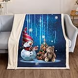 Highdi Wohndecke Flauschige Kuscheldecke Weihnachten Zweiseitige Fleece Decke, Weiche Warm Fleecedecke als Sofaüberwurf, Tagesdecke oder Wohnzimmerdecke (Schneeflocke,127x152cm)