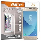 REY Pack 3X Panzerglas Schutzfolie für Samsung Galaxy J3 2017, Displayschutzfolie 9H+ Härte, Anti-Kratzen, Anti-Öl, Anti-B