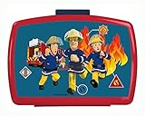 P:os 26361 - Brotdose für Jungen und Mädchen mit Einsatz im Feuerwehrmann Sam Design, ca. 16 x 12 x 6,5 cm groß, aus Kunststoff, bpa- und p