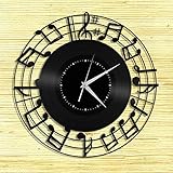 Notenuhr Notenblatt Wandkunst Musik Noten Uhr Große Musik Uhr Vintage Design Büro Bar Zimmer Home D