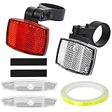 CHALA 5STLG Fahrrad Reflektor Set 1 Frontreflektor 1 Rückstrahler 2 Speichenstrahler mit 8m Selbstklebend Reflektorband Katzenaugen Strahler Fahrradreflektor für Mountainbike Rennrad Erw