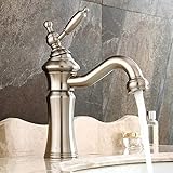 Kitchen Tap Elegante moderne All Kupfer Wasserhähne Toilette-Bassin-Mischer-Hahn aus massivem Messing Wanne Heißes kaltes Wasser-Hahn-Badezimmer-Waschbecken Vanity Hahn hohen Bogen Küche Wasserfall-H