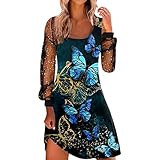 Damen Sommer Swing Kleid Strandkleider Maxikleider Damen Sommerkleid Boho Sommerkleid Freizeit Kurzarm Freizeitkeid Damen Blusenkleid Blumenkleid Loose T Shirt Kleid Partykleid Cocktailk