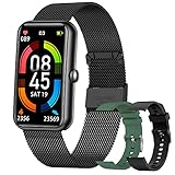 Smartwatch Fitness Tracker mit Pulsuhr, 1.57 Zoll Touchscreen Fitness Armbanduhr, IP68 Wasserdicht Sportuhr mit Schrittzähler Schlafmonitor, Smart Watch für Damen Herren für Android iOS (Schwarz)