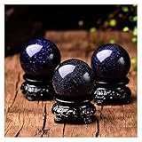 JSJJPLM Natürlicher Kristall Natürliche runde Stein Quarz Kugel Amethysts Rose weiße Quarzkristall Obsidian Citrines Steinkugel Ball Reiki Heilung (Color : Blue Sandstone, Size : 50 60mm)