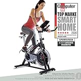 Sportstech Indoor Speedbike SX200 Sportgerät für Zuhause | Deutsches Qualitätsunternehmen + Video Events & Multiplayer APP | Hometrainer für Fitness | Heimtrainer-Fahrrad mit 22KG Schwung