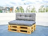 YIBING 2er Set Euro Paletten Kissen Paletten Kissen SITZPOLSTER Outdoor Garten Sofa Sitzpolster Silberg