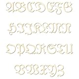 Bütic Sperrholz Lern-Alphabet Set A-Z 26 Buchstaben - Pappel 3mm, Größe:5cm, Schriftart:Altdeutsch LPZ