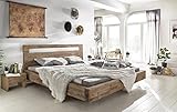 Woodkings® Holz Bett 180x200 Marton Doppelbett massiv Holz Schlafzimmer Möbel Doppelbett Schwebebett rustikale Naturmöbel Echtholzmöbel (Akazie gebürstet)