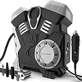 AUTOGEN Doppelzylinder Luftkompressor Hochleistungs 12V DC Luftpumpe für Autoreifen 12V Reifenfüller mit 150 PSI und digitalem Manometer für Auto, Fahrrad, Motorrad, Ball, Luftkissen usw