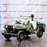 DKee Handgefertigte Vintage Militärfahrzeugmodelle Schmiedeeisen Handwerk Schmuck Weiche Hauptdekoration Fotografie Requisiten (L * B * H) 40 * 21 * 21CM O