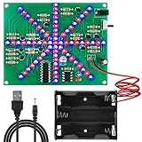 Seamuing DIY Blinklicht LED-Kit Rote und Blaue Wasserlampe Löten Übungsplatine PCB für Kinder Anfänger Lernen mit Netzkabel und Batteriek