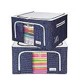 Faltbare Aufbewahrungsboxen, Aufbewahrungstasche Kleidung Faltbar mit verstärktem Griff und Stahlrahmen unterbett aufbewahrungsbeutel ür Bettdecken, Kleidung, Decken, Kissen Lagerung