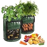 WTAXBH Pflanzsack Kartoffelpflanztasche Gemüse Zwiebelpflanze Tasche mit Griff Verdickte Garten Karotte Taro Gelehrte Pflanztasche Gartendekoration (Color : 10 gallons)