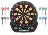 Best Sporting elektronische Dartscheibe Blackpool Dartboard mit 12 Dartpfeilen und Ersatzspitzen, Dartautomat mit LED-Anzeige und Netzadap