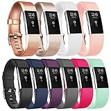 Tobfit für Fitbit Charge 2 Armband, Ersatz Silikon Sport und Fitness Armbänder für Fitbit Charge 2 (Kein Uhr) (S, Klassische 10-Pack)