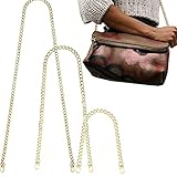 Comforty Taschenkette, 3 Stück Metall Trageriemen Handtasche Ersatz Schulterriemen Kette Trageriemen 120cm, 80cm, 40cm Schulterriemen für Taschen Taschenkette (Gold)