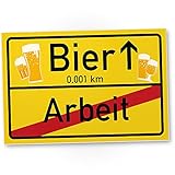 DankeDir! Bier - Arbeit Kunststoff Schild Lustige Geschenkidee Geburtstagsgeschenk Bester Freund Büro Kollegen Sauf-Kumpel Kleines Geschenk Männer Mallorca-Party Zubehör Wanddeko - Deko Wohnung