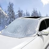 Auto Windschutzscheibenabdeckung Kompatibel mit Fiat Siena Toro Cronos Perla Sedici Magnetic Car Windscreen Cover mit 2 Spiegelabdeckungen, alle Jahreszeiten Windschutzscheiben Sonnenschirm for Sonne,