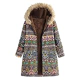 HHOP Lange Westen damenwesten lang Damen Jacke Winterjacke Damen rot mit Fell Damen herbstmantel Damen Parka warme Weste Damen Fell Tasche Damen M