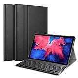 Fintie Tastatur Hülle für Lenovo Tab P11 / P11 Plus 11' TB-J606 TB-J607, Slim Schutzhülle mit magnetisch Abnehmbarer Deutsches QWERTZ Bluetooth Keyboard für Lenovo P11 & P11 Plus 11 Zoll, Schw