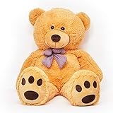 Lumaland Riesen XXL Teddybär Plüsch Kuschelbär Kuscheltier mit Kulleraugen 120 cm Hellb