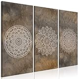 murando - Bilder Mandala 135x90 cm Vlies Leinwandbild 3 TLG Kunstdruck modern Wandbilder XXL Wanddekoration Design Wand Bild - Ornament Abstrakt Zen n-C-0311-b