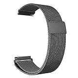 RHBLHQ 20mm 22mm 18mm Uhrenarmband 42 46mm Straps Schlaufenband Edelstahl CompatibleActive2 40 44 Uhrenarmbänder (Color : Schwarz, Size : 16mm)