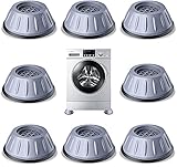8 Stück Waschmaschine Füße Pad, Anti Vibration Waschmaschine Füße Dämpfer Pads, Schwingungsdämpfer Waschmaschine, Antivibrationsmatte Gummi-Fußpolster Antirutschmatte für Waschmaschinen Trock