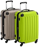 HAUPTSTADTKOFFER - Alex - 2er Koffer-Set Hartschale glänzend, 65 cm, 74 Liter, Champagner-Apfelgrü