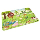 stabiles Vinyl Tischset Bauernhof Kinder Platzset Platzdeckchen Platzset - BPA frei - abwaschbar reißfest farbecht - Kita Kindergarten Wimmelb