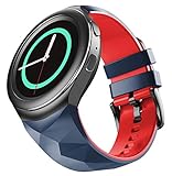 ANBEST Uhrenarmband Kompatibel mit Samsung Gear S2 Armband Sport Silikon Erstatzarmband für Gear S2 SM-R720/SM-R730 für Männer & Frauen, Stein/Rot, Klein, (Nicht für Gear S2 Classic SM-R732)