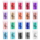 Epoxidharz Farbe 20 Farben Pigment Farbpulver Mica Pulver für schleim diy machen Epoxy Harz Resin Hochreine feine Farbe kosmetische Grade Dye Paint Nail Art mit 3 Lö