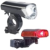 PEARL Fahrradlampe: Akku-Fahrradlichter mit Cree-LED & Halterungen, USB, IPX4, im Set (LED Fahrradlampe)