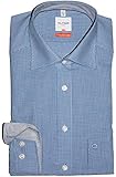 OLYMP Luxor modern fit Hemd Langarm mit New Kent Kragen Karo, Blau (Blau), 44