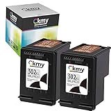 CKMY Remanufactured 302XL 302 XL für HP Druckerpatronen 302 Tintenpatrone für HP Officejet 3830 3831 3833 4650 5230 Envy 4520 4525 4527 Deskjet 1110 3630 3636 1110 1115 2130 2132(2 Schwarz)