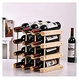 Massivholz Freistehend Weinregal Stapelbar Horizontaler Tisch-Weinregal Für 9 Flaschen Fertig Montiert Einfach Anzubringen Flaschenregal (Size : 7)