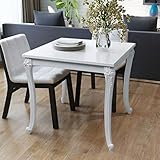 vidaXL Hochglanz Esstisch Küchentisch Esszimmertisch Speisetisch 80x80x76cm Weiß