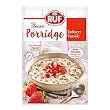 RUF Porridge Erdbeer Vanille mit Vollkorn-Haferflocken, Erdbeerstückchen und Bourbon Vanille, 1 x 65 g