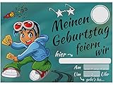 elauelue Einladungskarten Kindergeburtstag Jungen - Coole Einladung zum Geburtstag für Jungs - Party Geburtstagseinladungen Kinder - Geburtstagskarte Junge - Jahre, Text ausfüllbar - 15 Karten S